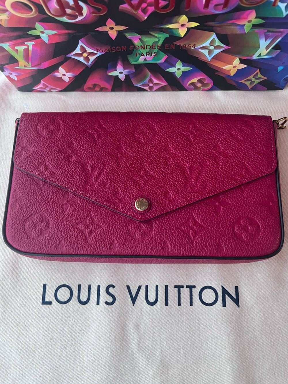 Louis Vuitton Red Felicie Empreint